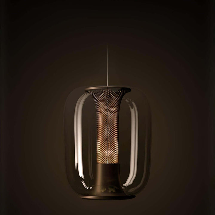 Modern Glass Pendant Light Fixture, 16cm, Integrated LED