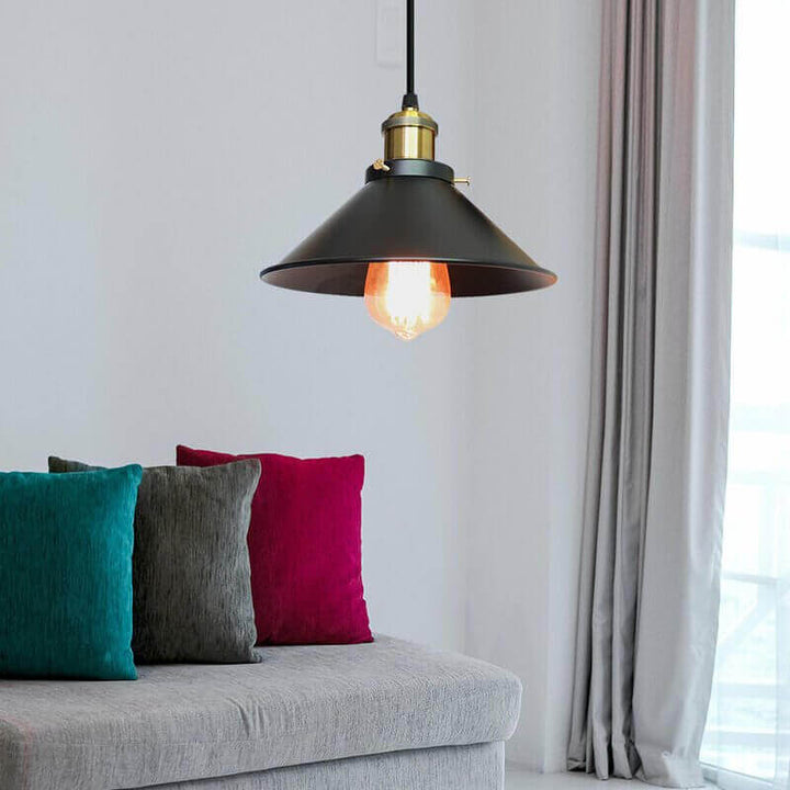 Vintage Brass Cone Pendant Light