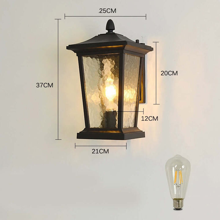Waterproof Outdoor Wall Lamp, Farmhouse Style, Glass Shade