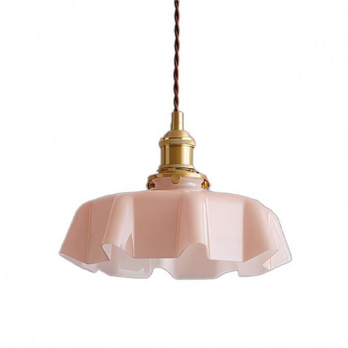 Retro Floral Glass Hanging Lamp 25cm