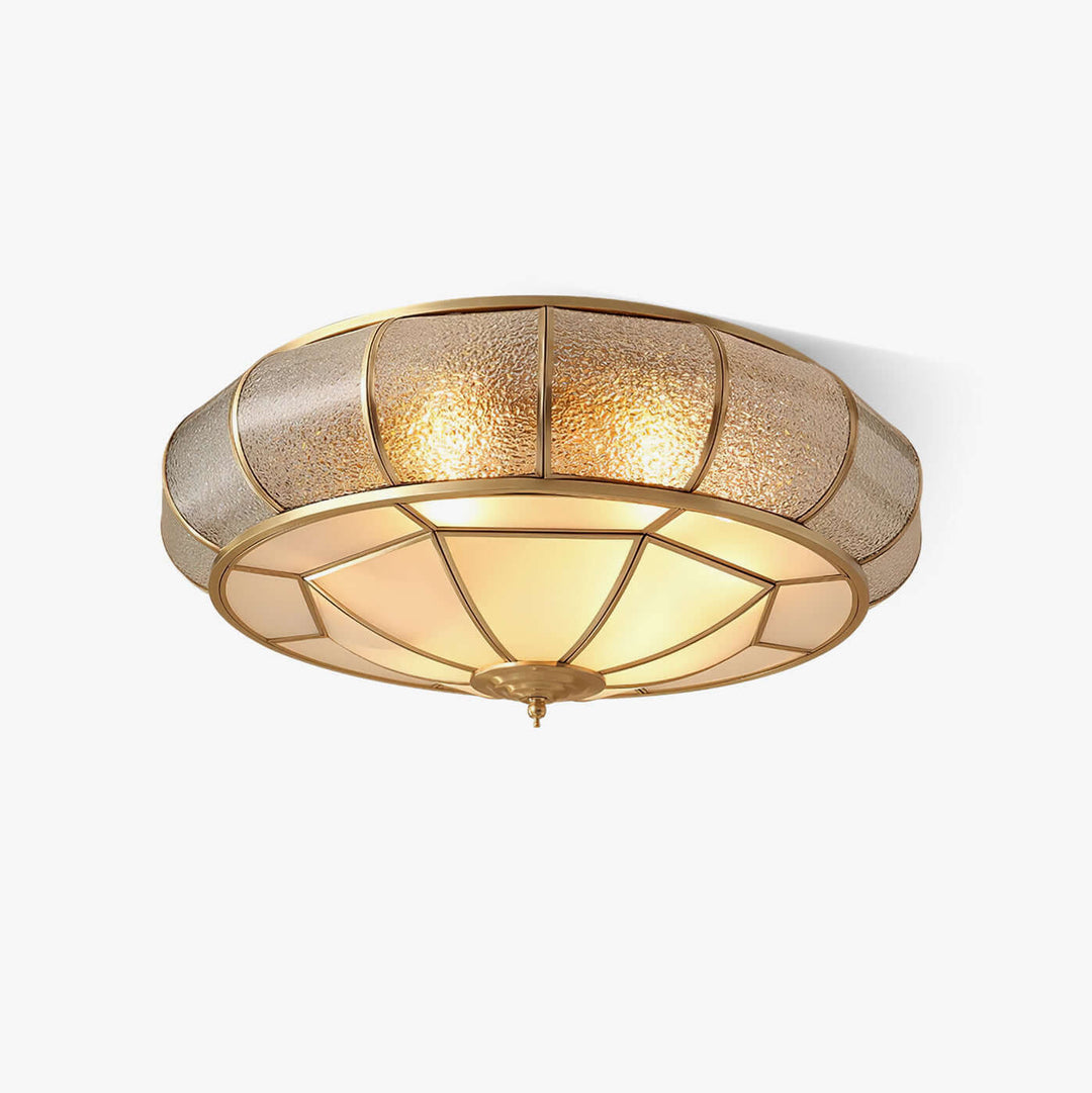 Round Textured Glass Ceiling Light Fixture
