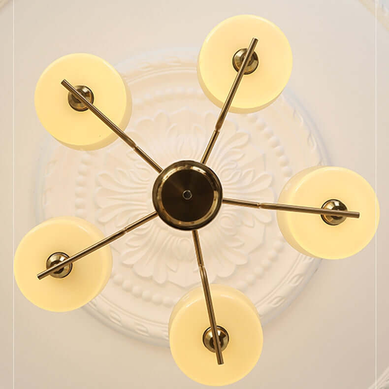 Vintage Metal & Glass Chandelier for Dining Room