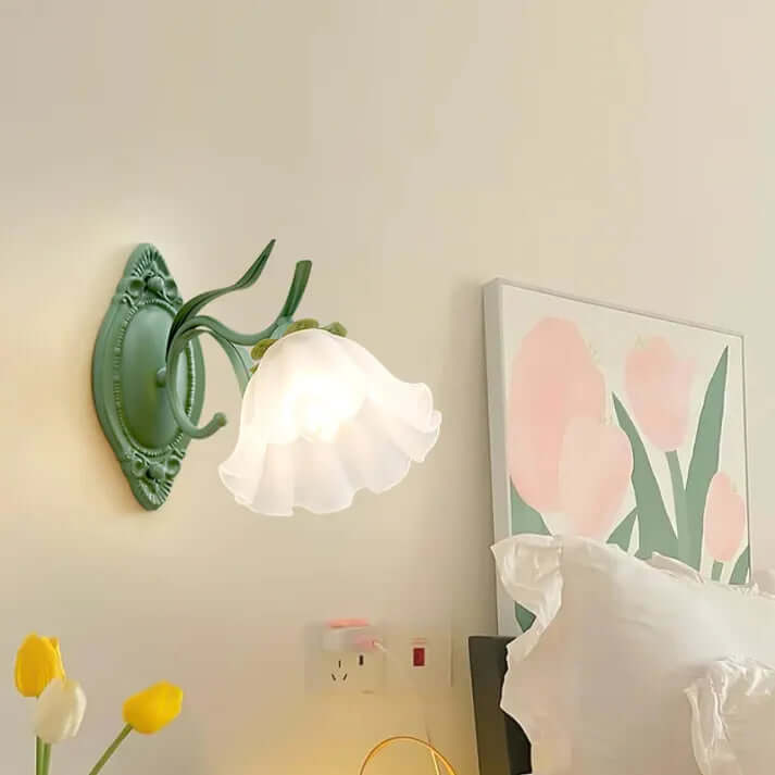 Floral Wall Lamp, Iron & Acrylic, 22cm