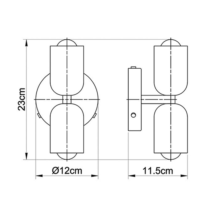 Double Head Metal Wall Light Fixture