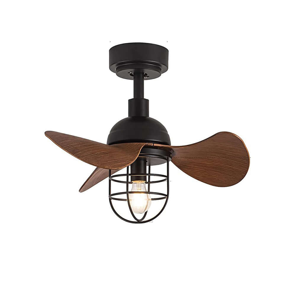 Dark Walnut Ceiling Fan with Light 22inch
