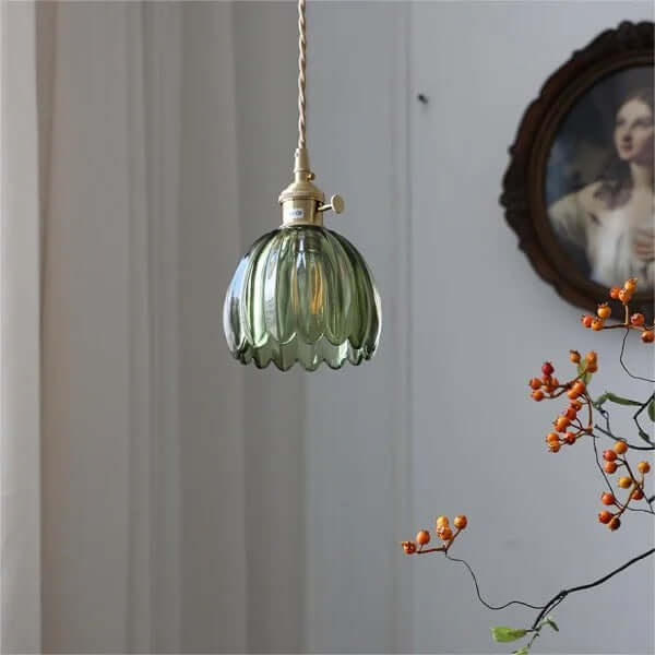 Retro Glass Flower Pendant Light