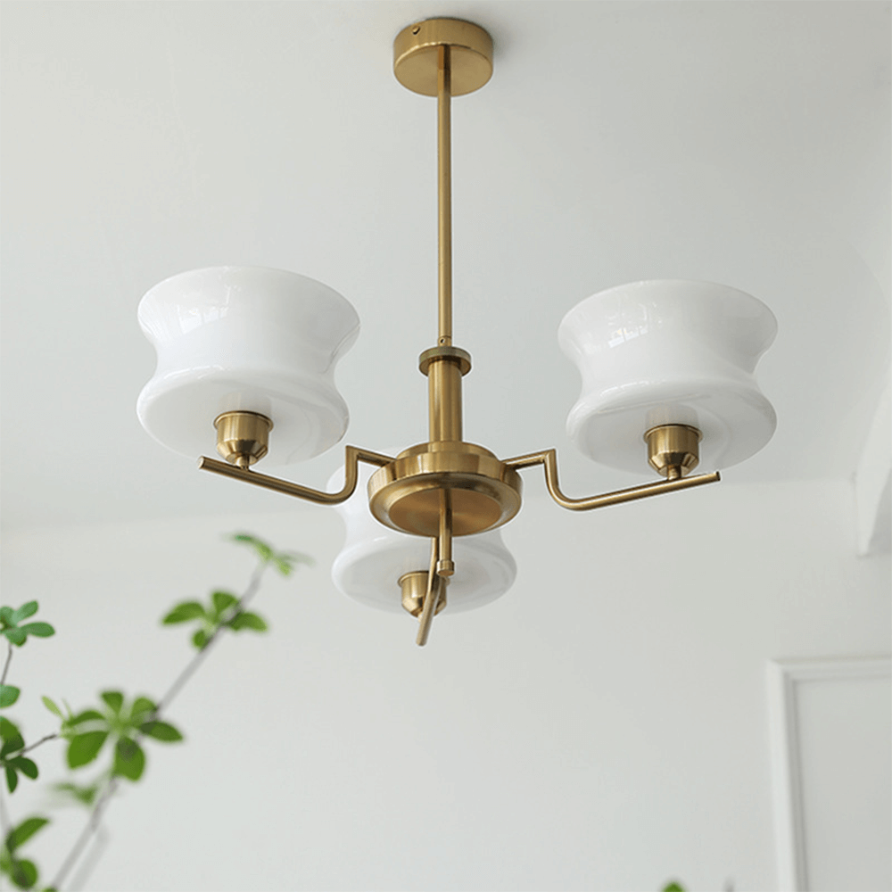 Vintage Metal & Glass Chandelier for Dining Room