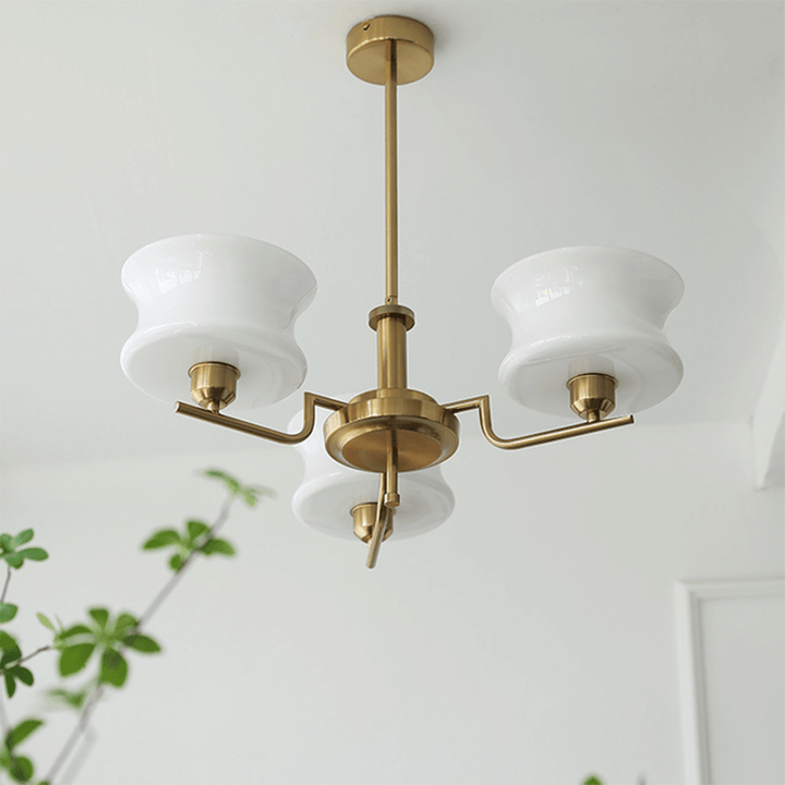 Vintage Metal & Glass Chandelier for Dining Room