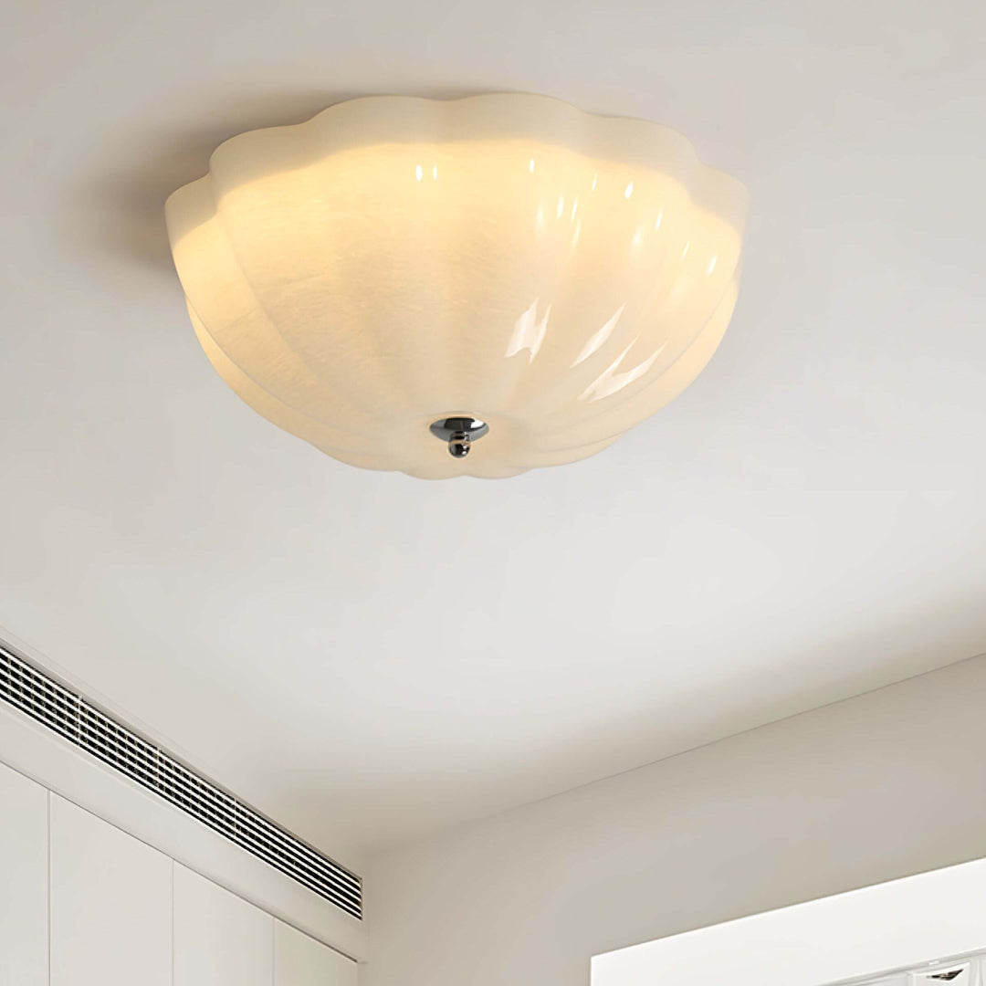 Opal Glass Shell Ceiling Lamp 38cm