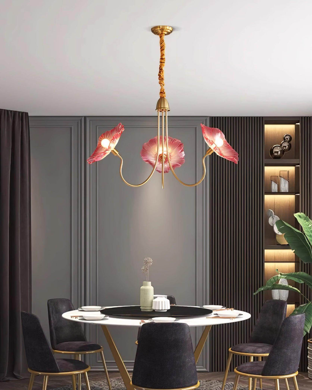 Elegant Frosted Glass Flower Chandelier