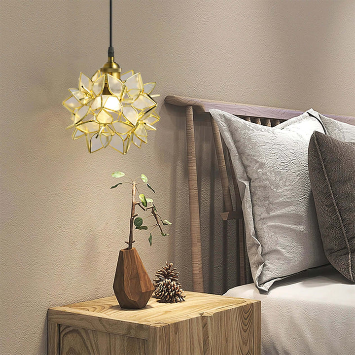 Capiz Shell Pendant Light, 20cm, Elegant Hanging Lamp