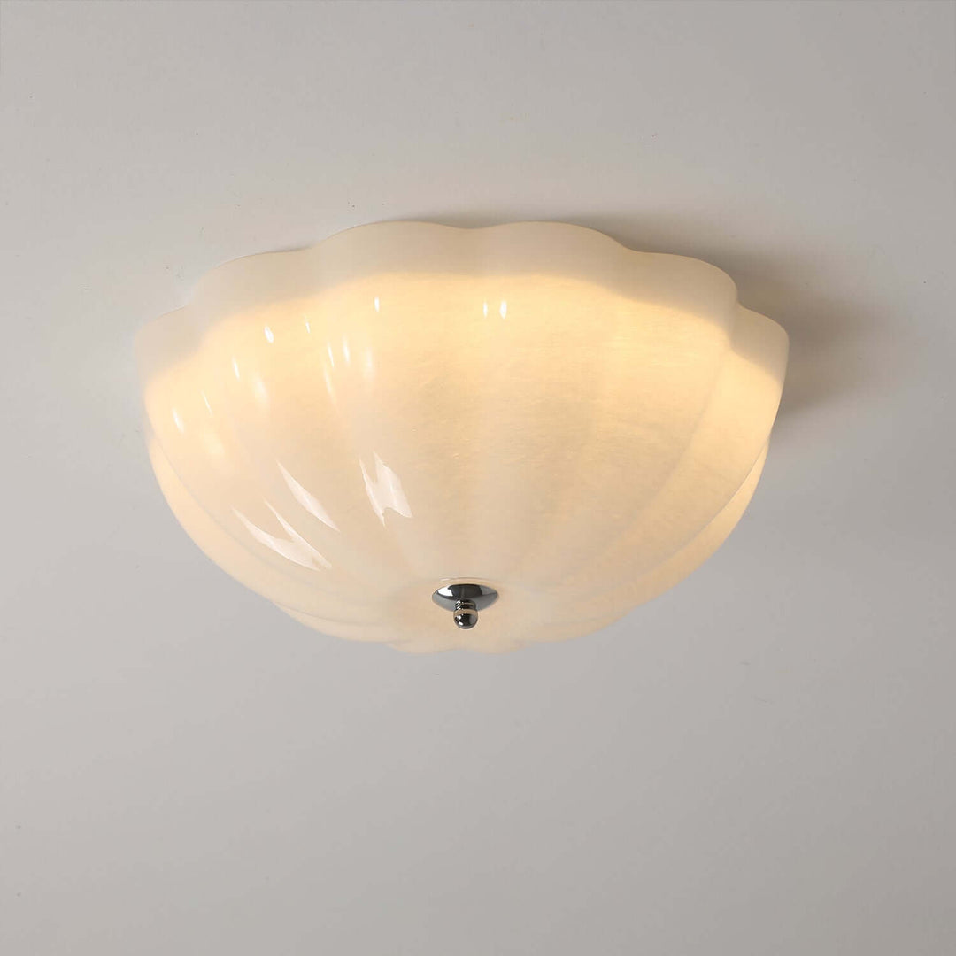 Opal Glass Shell Ceiling Lamp 38cm