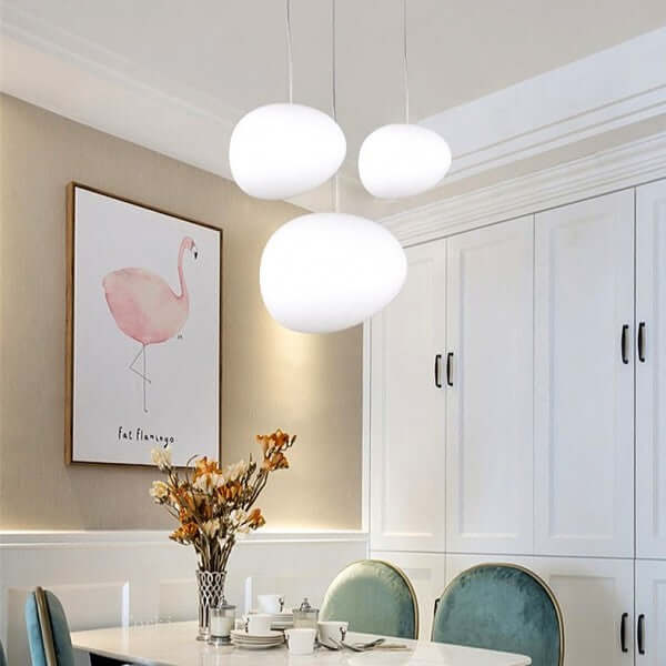Modern Pendant Light Fixture, Hand-Blown Glass