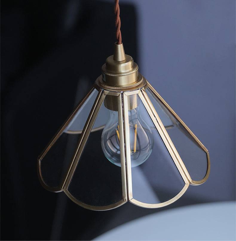 Elegant Glass Pendant Light with Brass Finish