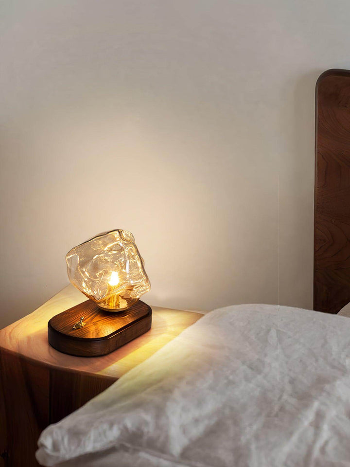 Elegant Glass Table Lamp with Metal Base