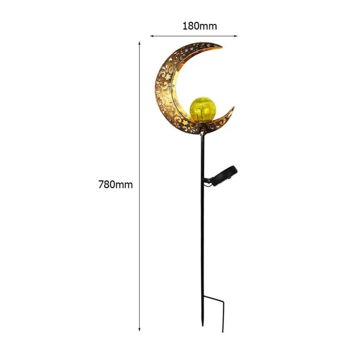 Solar Garden Light Outdoor, Metal Glass Lamp