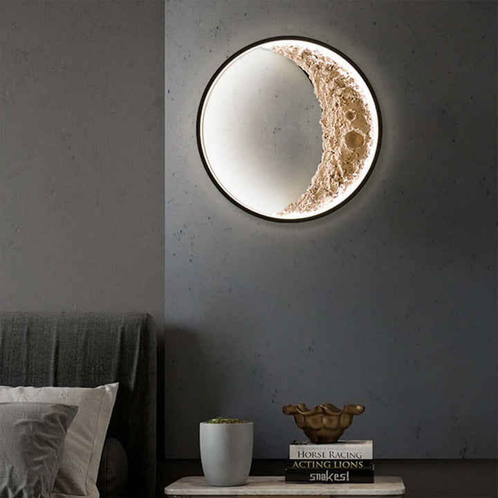 3D Crescent Moon Wall Lamp 40cm LED Light Fixture