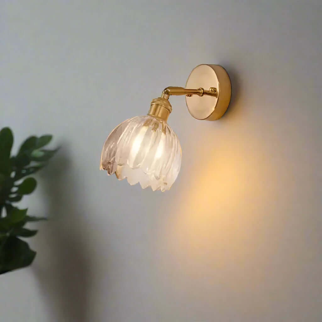 Tulip Flower Bud Glass Wall Lamp