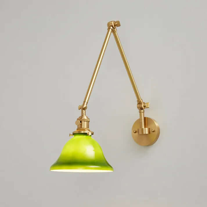 Adjustable Green Glass Wall Light