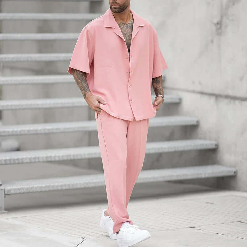Men's Loose Fit Shirt and Pants Set