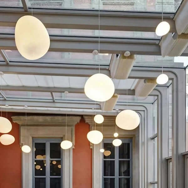 Modern Pendant Light Fixture, Hand-Blown Glass