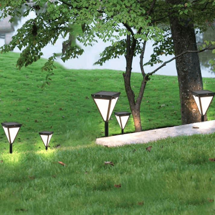 Modern Solar LED Outdoor Lamp - Black