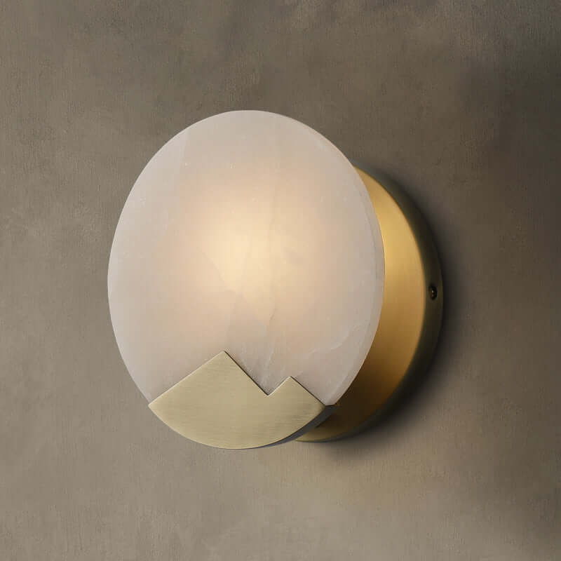 Elegant Marble Wall Light with Brass Accents