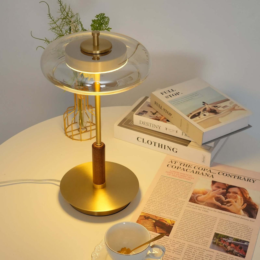 Modern Glass & Metal LED Table Lamp