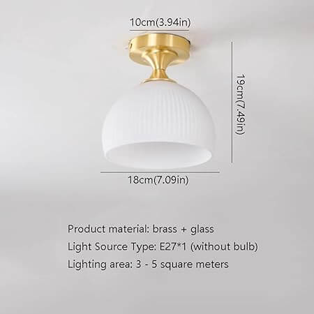 Milk White Glass Ceiling Lamp