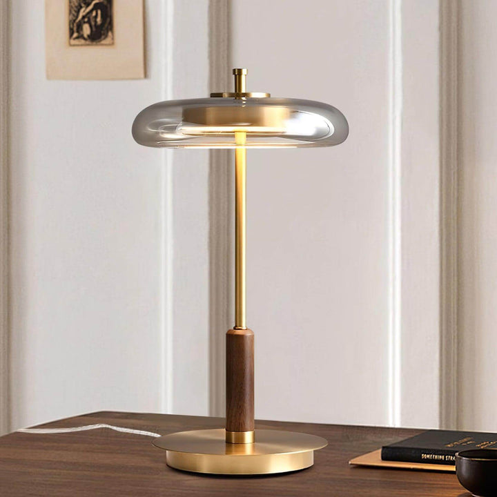Modern Glass & Metal LED Table Lamp