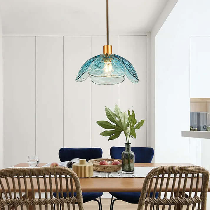 Elegant Glass Flower Petal Pendant Light