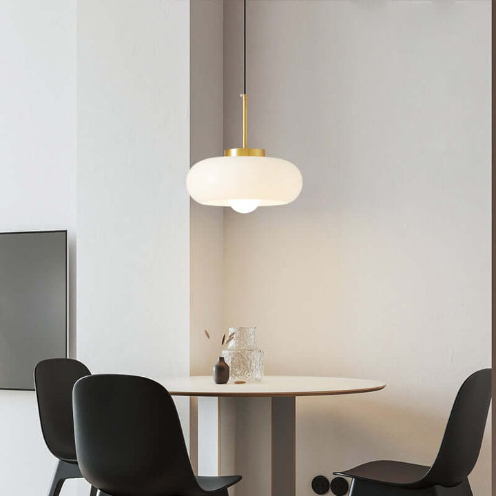 Copper & Glass Chandelier, Modern Pendant Light Fixture