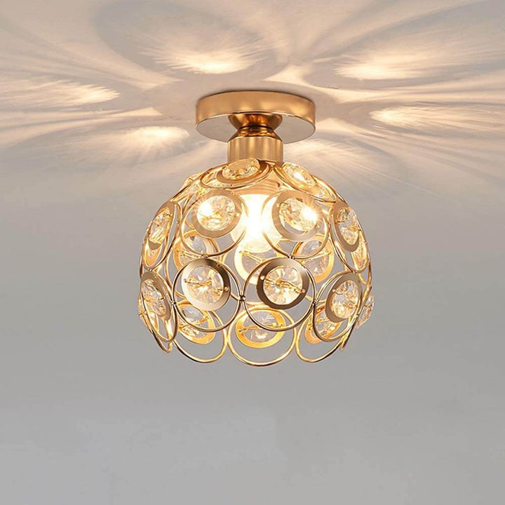 Luxury Gold Crystal Ball Ceiling Light Fixture