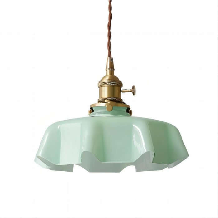 Retro Floral Glass Hanging Lamp 25cm