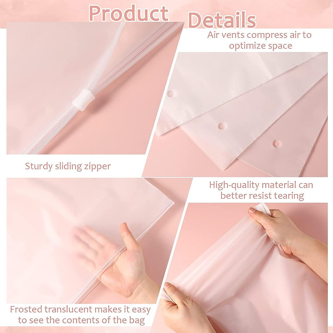 Clear view frosted garment sleeves, zip-up plastic organizer for clothes.