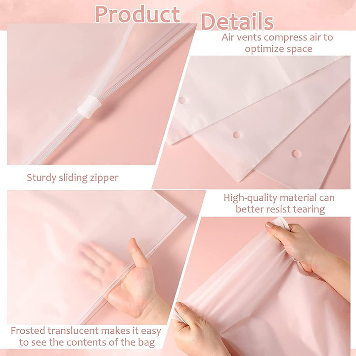 Clear view frosted garment sleeves, zip-up plastic organizer for clothes.