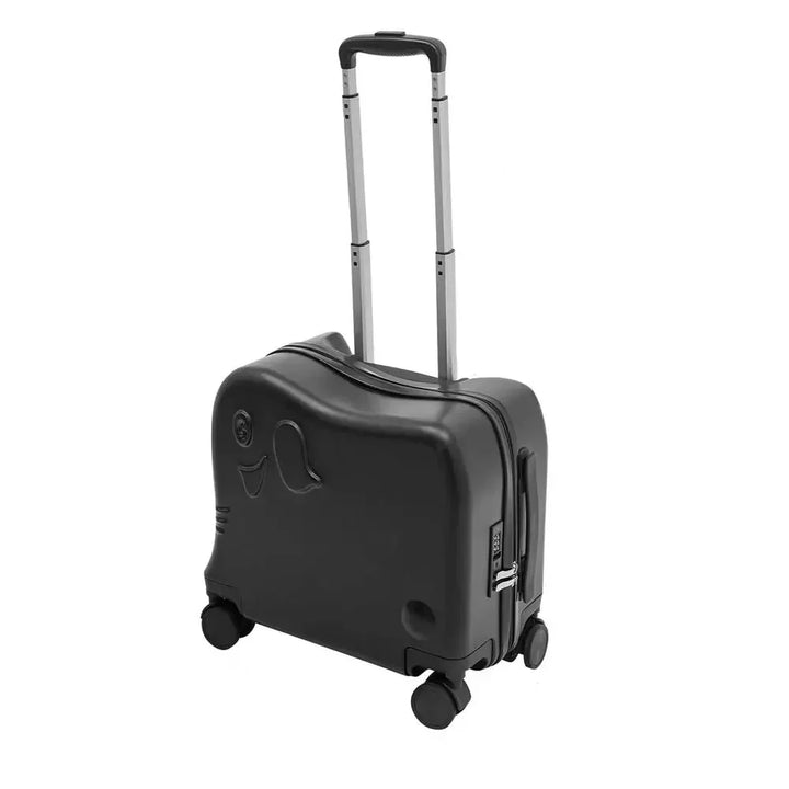 Kids' durable elephant carry-on luggage with extendable handle & smooth-rolling wheels for easy travel.