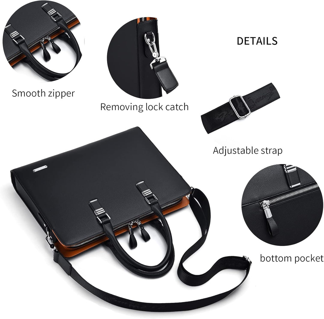 High-capacity genuine leather professional briefcase designed for all your work essentials.