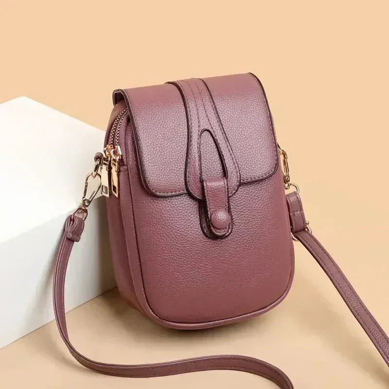 Timeless women's vintage leather shoulder bag, classic design, versatile fashion accessory.