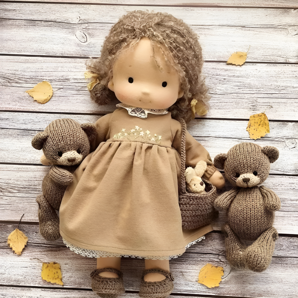 Durable natural Waldorf doll, built for years of cuddly imaginative adventures.
