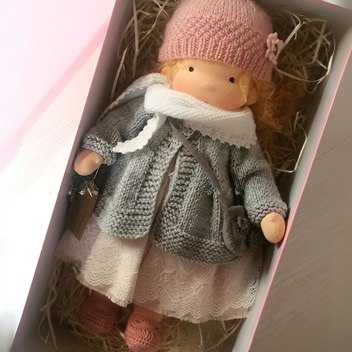 Sweet handmade Waldorf doll, a natural and soft plush toy, perfect for gifting.