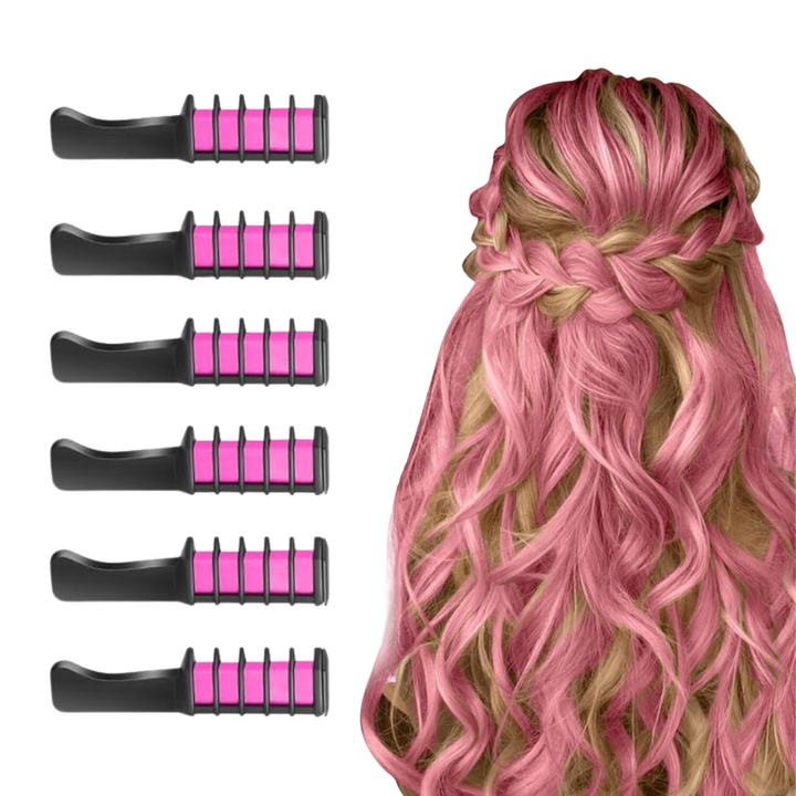 Temporary hair color comb for girls, perfect for fun events & imaginative looks.