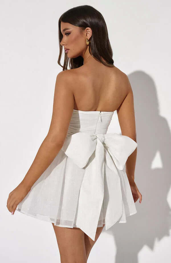 Radiant women's sparkling mini dress, designed to dazzle & shine. A chic sleeveless party or cocktail dress.