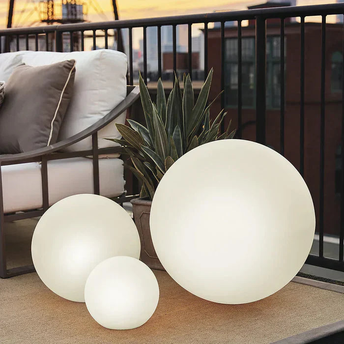 GlowSphere spherical garden light, LED outdoor decor for enchanting ambiance.