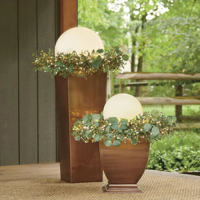 Versatile GlowSphere LED spherical light for garden, patio, party, and home outdoor decor.