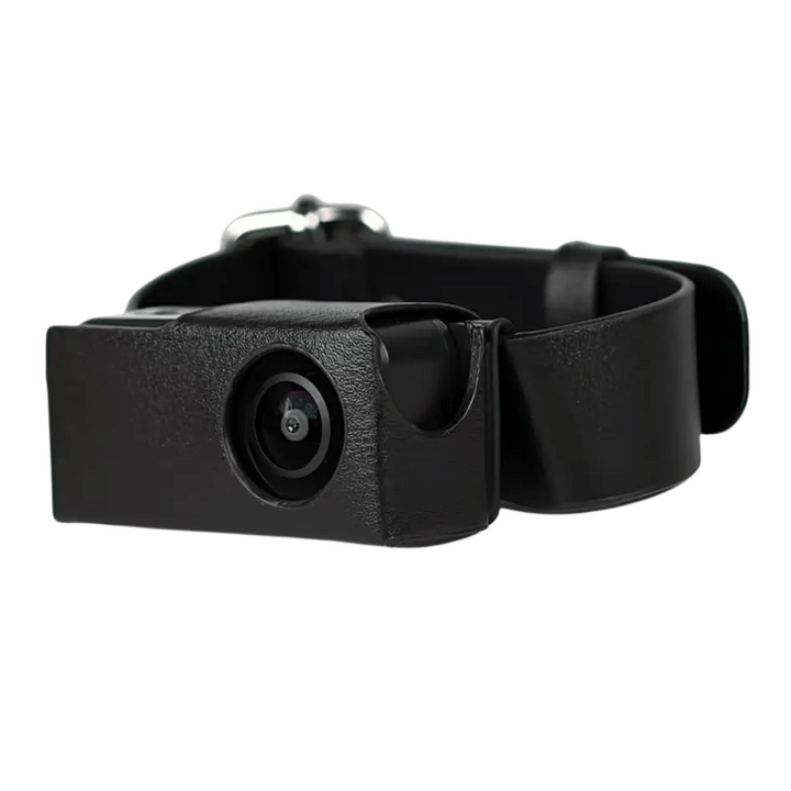 "HD Pet Collar Camera with 160° lens for dogs & cats, capturing adventures in 1080P. Lightweight, compact, easy to attach."