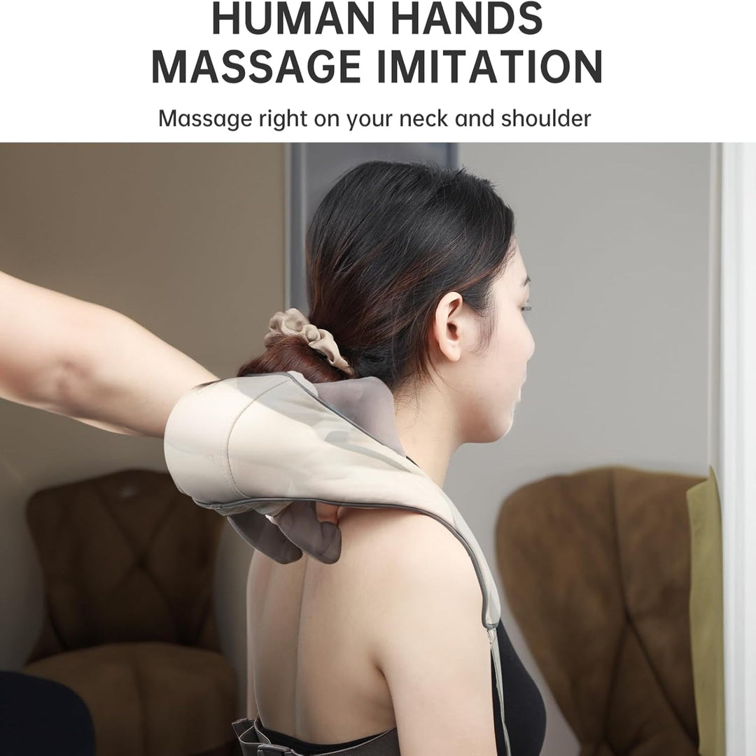 "Heated Shiatsu massage chair with customizable settings for full body relaxation, featuring deep tissue relief."