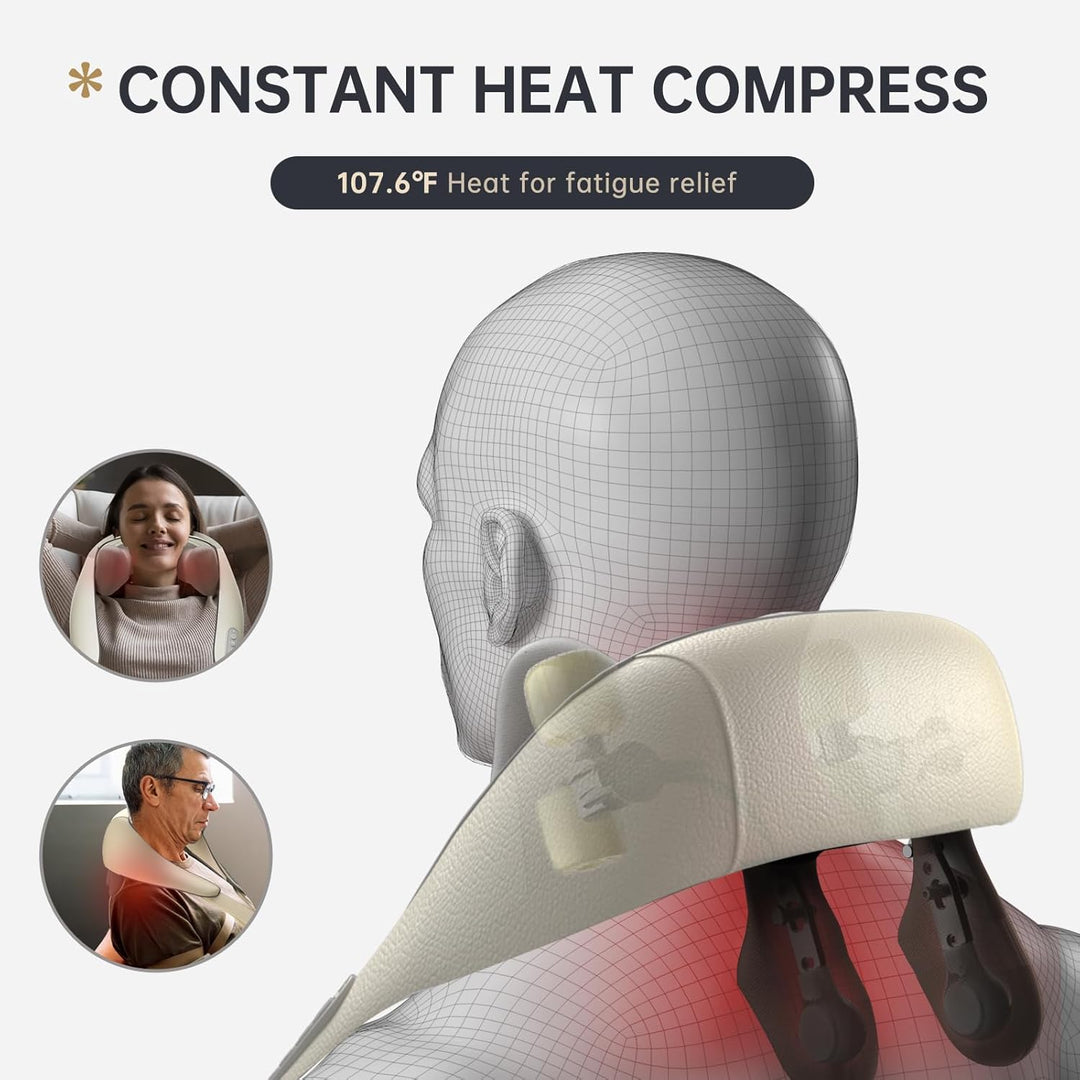 "Heated Shiatsu massage chair with customizable settings for full body relaxation, featuring deep tissue relief."