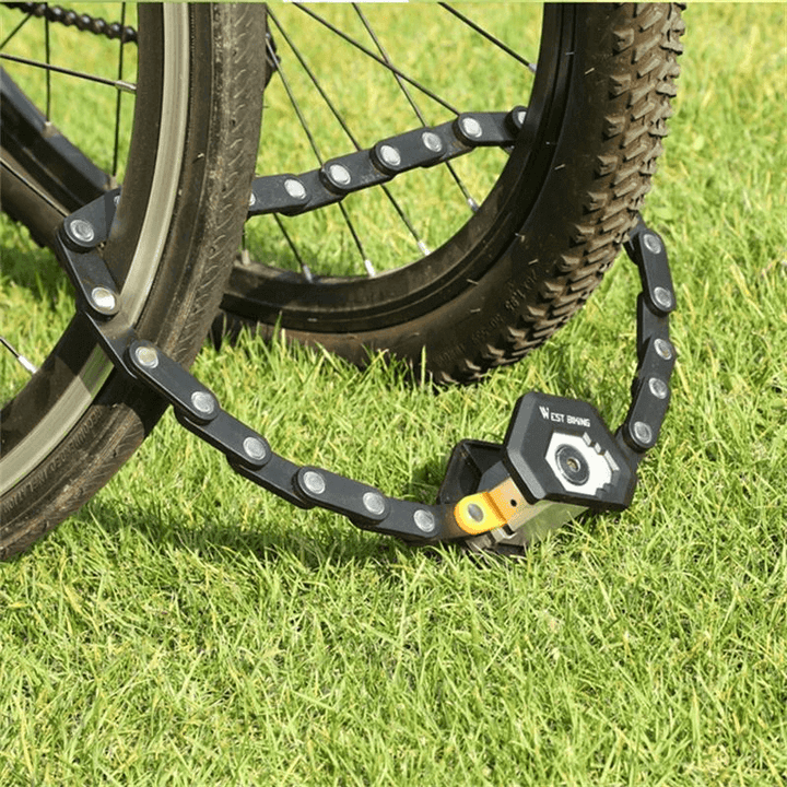 Secure your ride: Heavy-duty folding bicycle lock with maximum anti-theft protection.