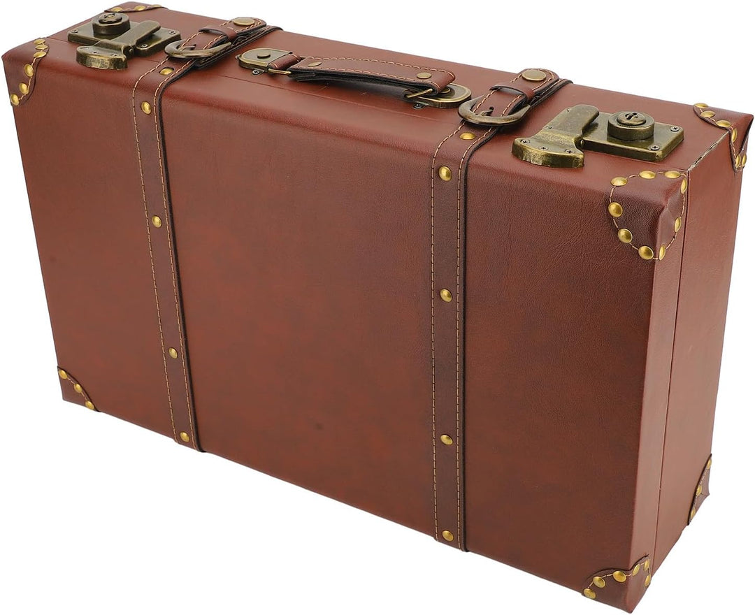 Unisex vintage leather carry-on bag in heritage brown, a classic travel case with a durable alloy lock.